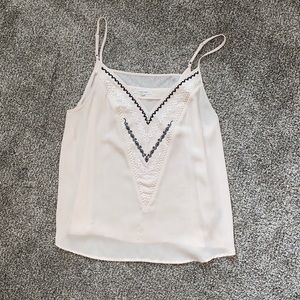 Sheer Detailed Beaded Tank Top